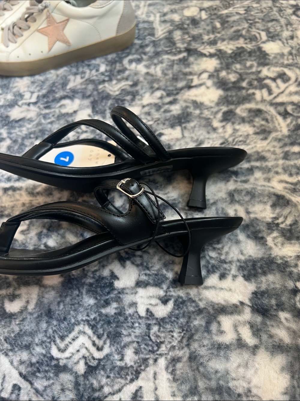 NWOT a new day Black Strappy Square-Toe Sandal - Picture 4 of 4